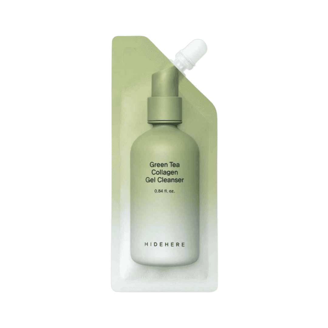 HIDEHERE Green Tea Collagen Gel Cleanser – 25ml | هايد هير غسول جل بالشاي الأخضر والكولاجين لتنظيف البشرة والمسام – 25 مل