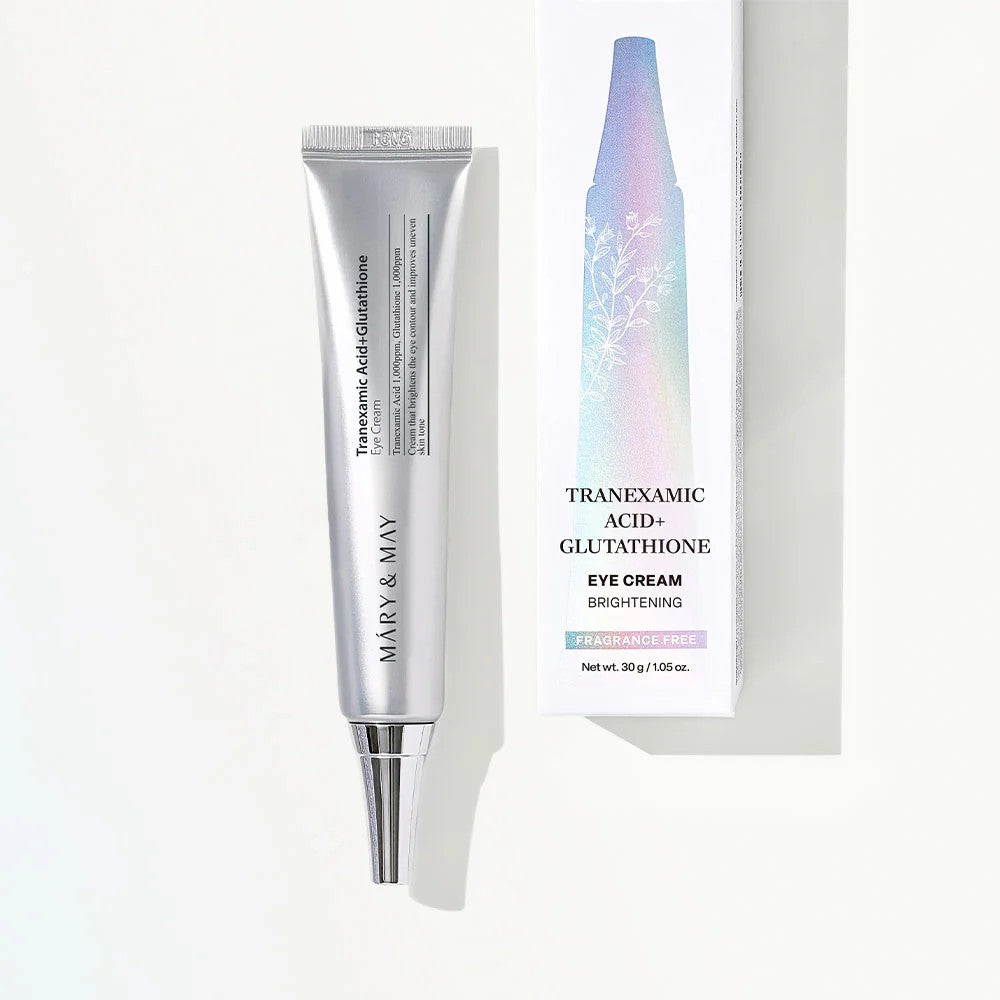 Mary&May Tranexamic Acid + Glutathione Eye Cream – 30g | ماري آند ماي كريم لتفتيح محيط العين وتقليل الهالات بالترانيكساميك أسيد والغلوتاثيون – 30 غم