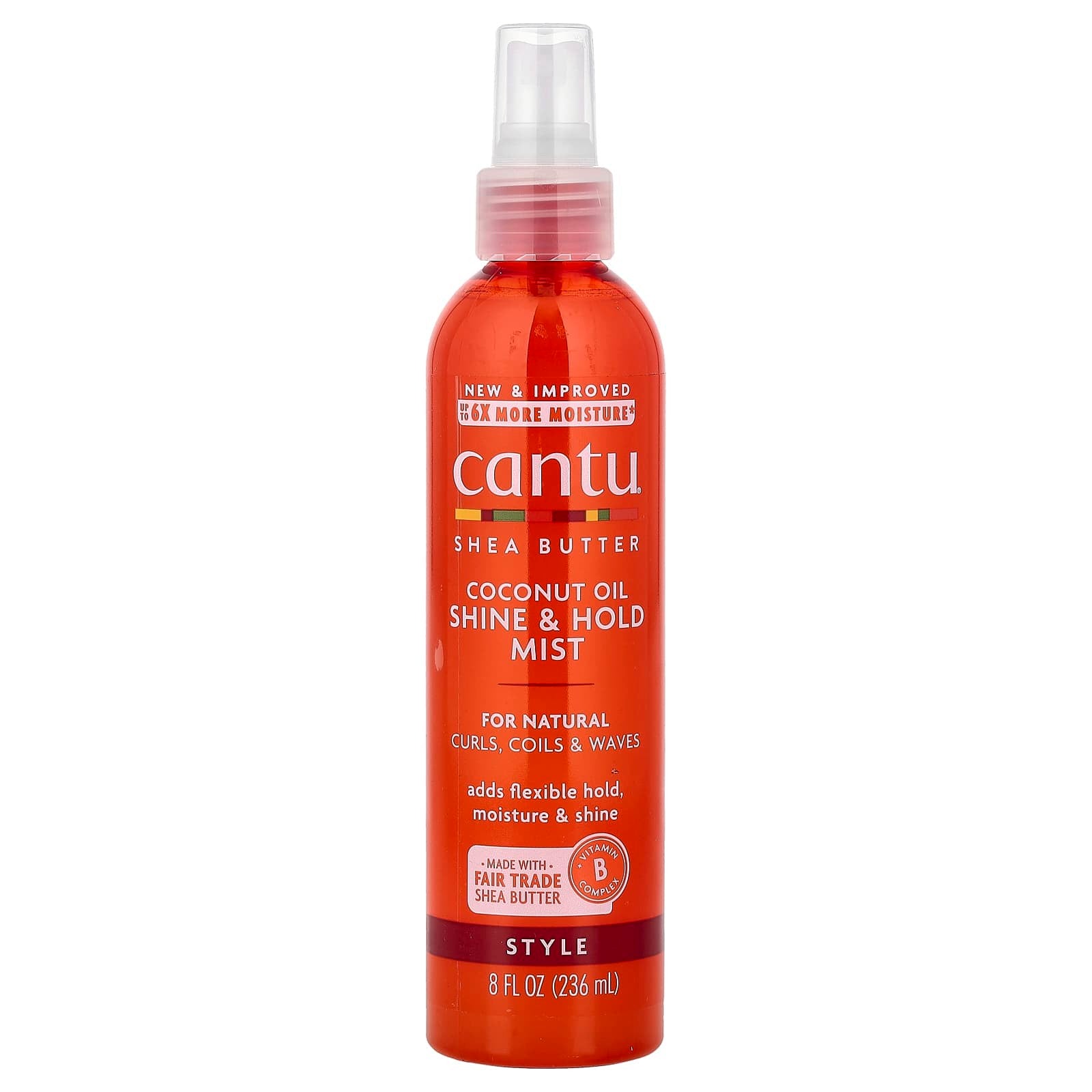 Cantu Shea Butter Coconut Oil Shine & Hold Mist – 236ml | كانتو بخاخ زيت جوز الهند للمعان وتثبيت الشعر – 236 مل