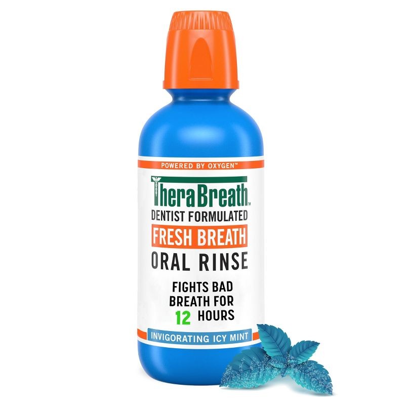 TheraBreath Fresh Breath Oral Rinse – Icy Mint – 473ml | ثيرابريث غسول فم لانعاش النفس – نكهة النعناع البارد – 473 مل
