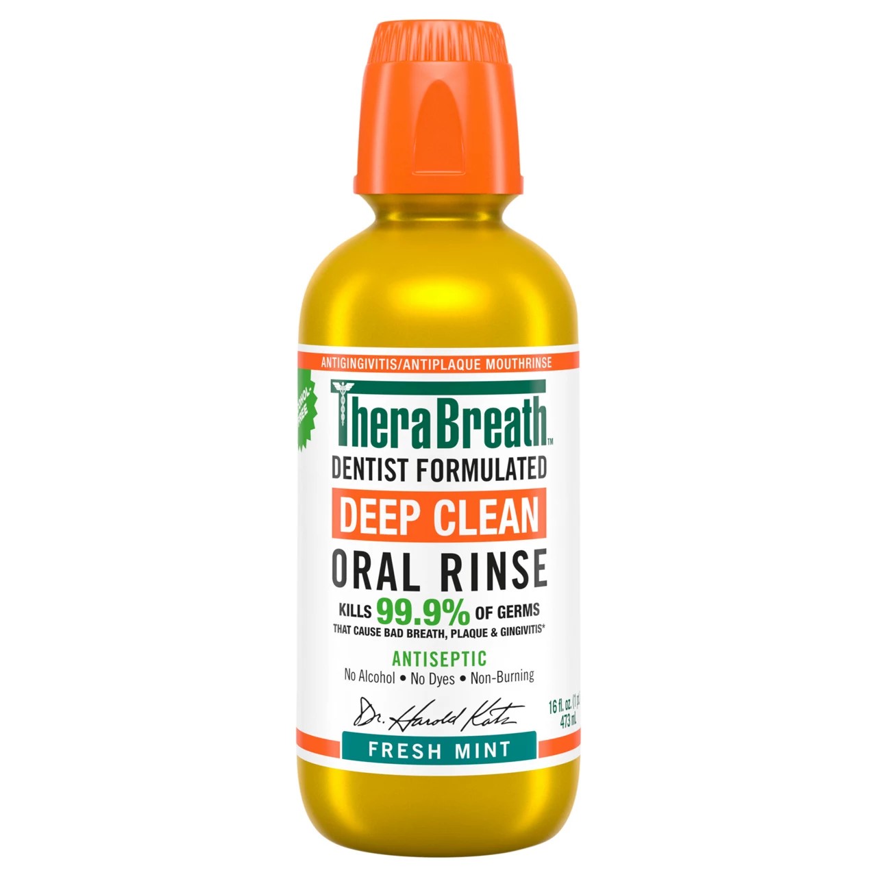 TheraBreath Deep Clean Oral Rinse – Fresh Mint – 473ml | ثيرابريث غسول فم للتنظيف العميق – نكهة النعناع المنعش – 473 مل
