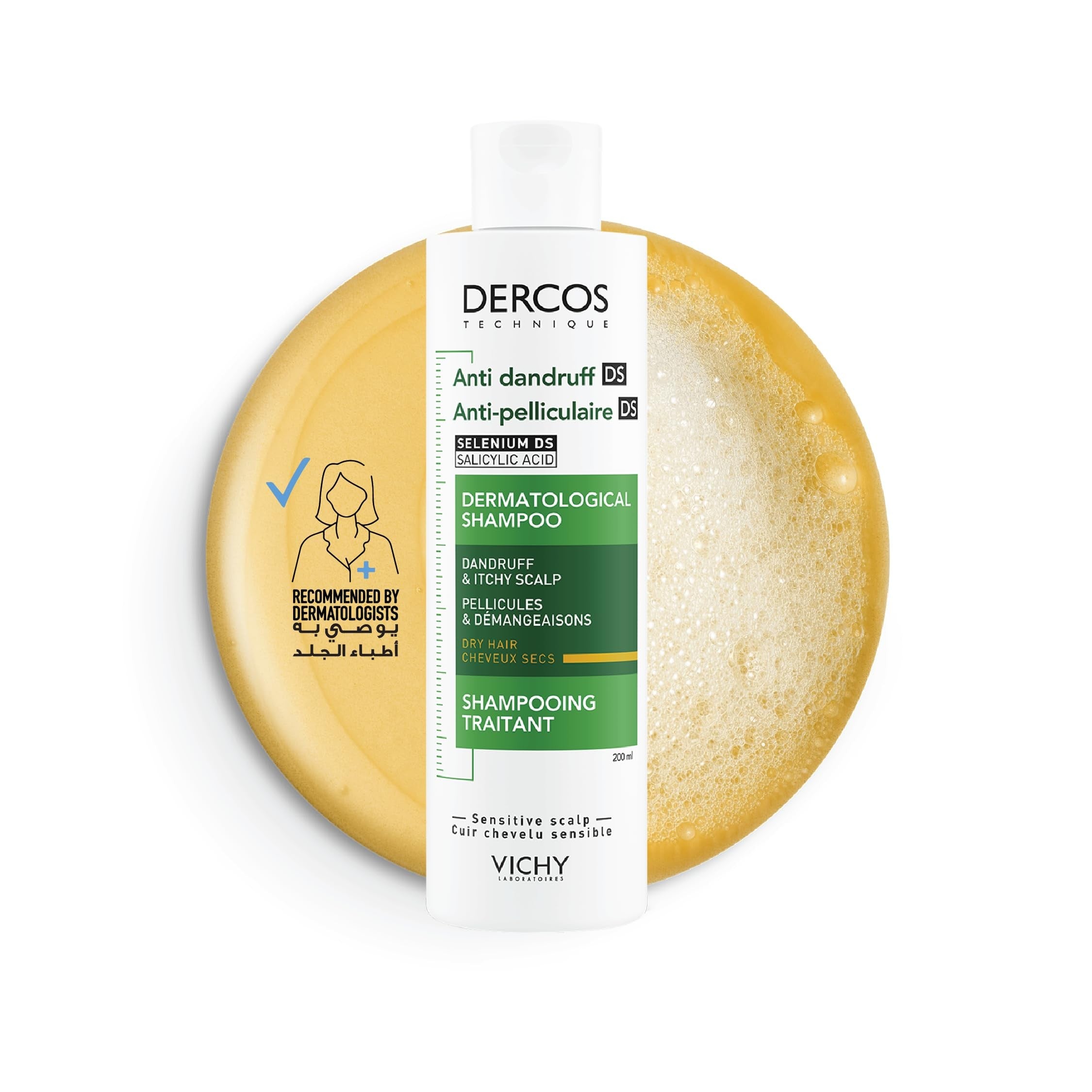 Vichy Dercos Anti-Dandruff DS Shampoo for Dry Hair – 200ml | فيشي ديركوس شامبو DS مضاد للقشرة للشعر الجاف – 200 مل