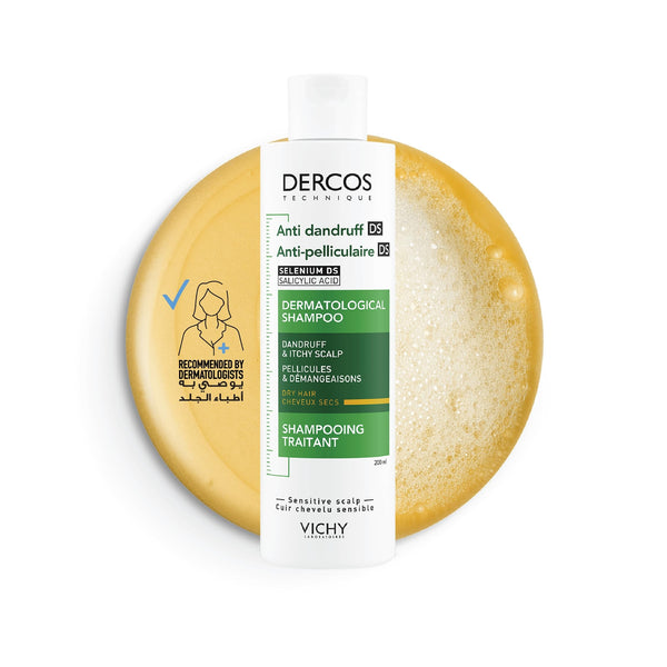 Vichy Dercos Anti-Dandruff DS Shampoo for Dry Hair – 200ml | فيشي ديركوس شامبو DS مضاد للقشرة للشعر الجاف – 200 مل