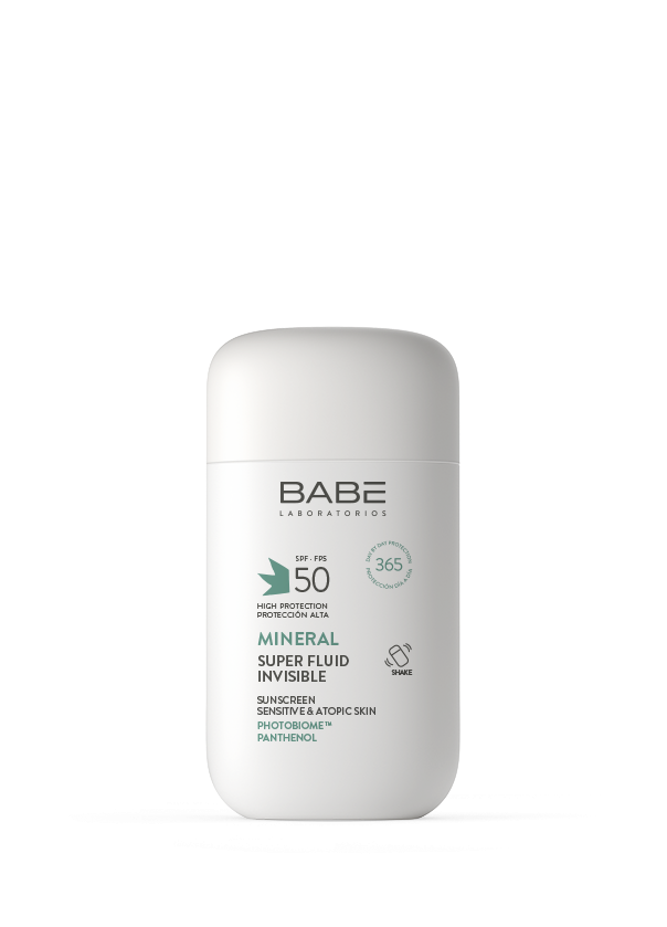BABÉ Mineral Super Fluid Invisible SPF50 – 50ml | بابي واقي شمس معدني غير مرئي للبشرة الحساسة SPF50 – 50 مل