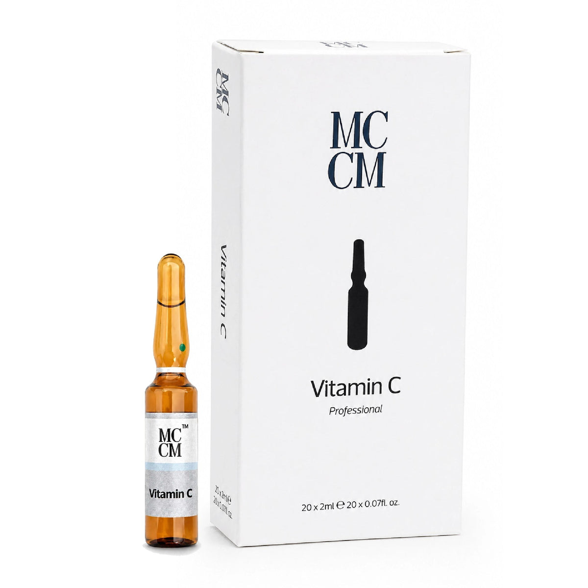 MCCM Vitamin C Professional – 20 × 5ml | ام سي سي ام امبولات فيتامين سي لتفتيح البشرة ومضادة للاكسدة – 20 × 5 مل