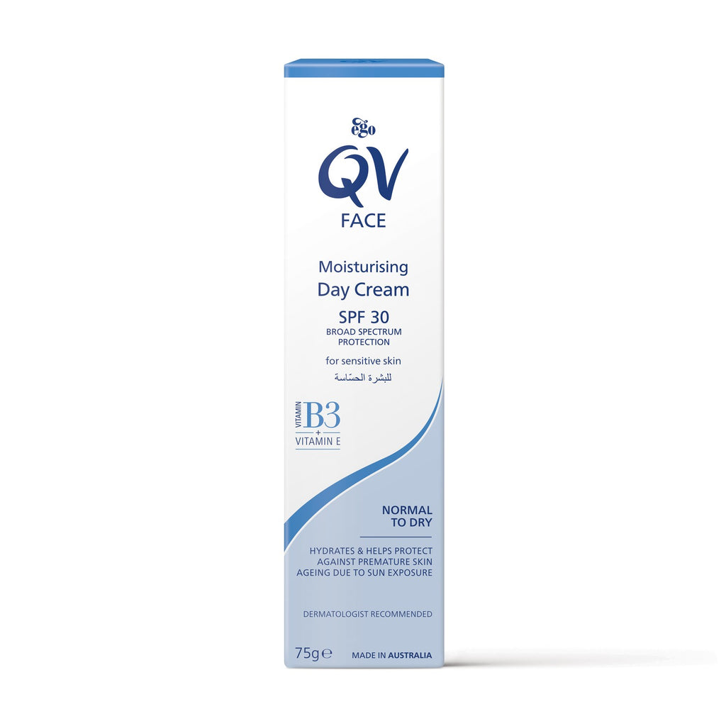QV Moisturising Day Cream SPF30 – 75g | كيو في كريم نهاري مرطب للوجه مع حماية من الشمس SPF30 – ٧٥ غ