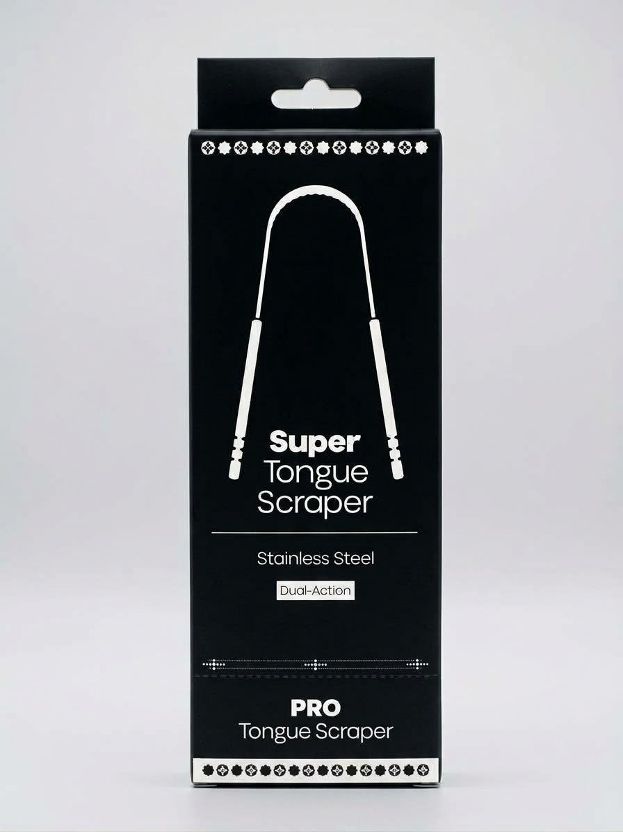 i Tooth Super Tongue Scraper Stainless Steel Dual-Action | اي توث كاشط لسان مزدوج من الستانلس ستيل لتنظيف اللسان وتقليل رائحة الفم