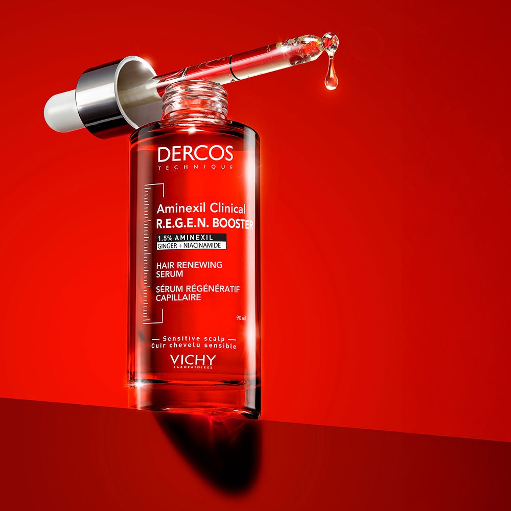 Vichy Dercos Aminexil Clinical R.E.G.E.N. Booster – 90ml | فيشي ديركوس سيروم مكثف لتقليل تساقط الشعر ودعم نموه بالأمينكسيل – 90 مل
