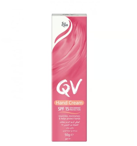 QV Hand Cream SPF 15 – 50g | كيو في كريم مرطب لليدين مع حماية من الشمس SPF 15 – ٥٠ غرام