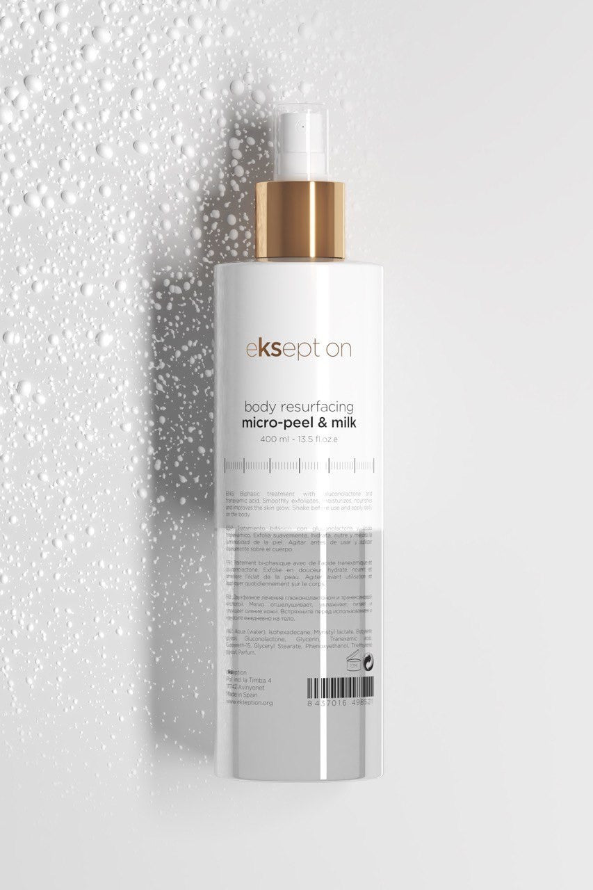 Ekseption Body Resurfacing Micro-Peel & Milk – 400ml | إكسبشن لوشن جسم ثنائي المفعول للتقشير والترطيب وتوحيد لون البشرة – 400 مل