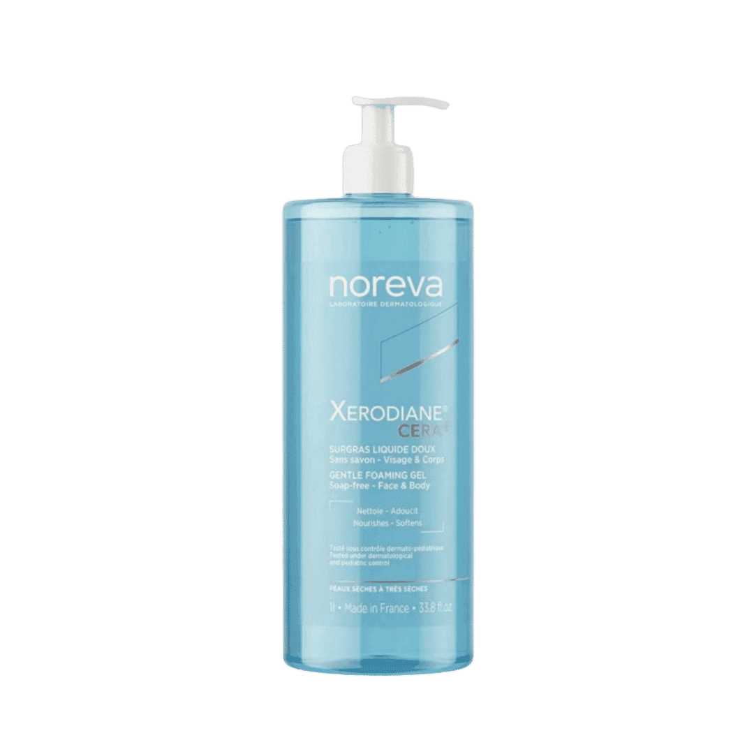 Noreva Xerodiane Cera+ Surgras Liquide Doux – 1000ml | نوريفا زيروديان سيرا بلس جل منظف لطيف ومرطب للوجه والجسم – 1000 مل