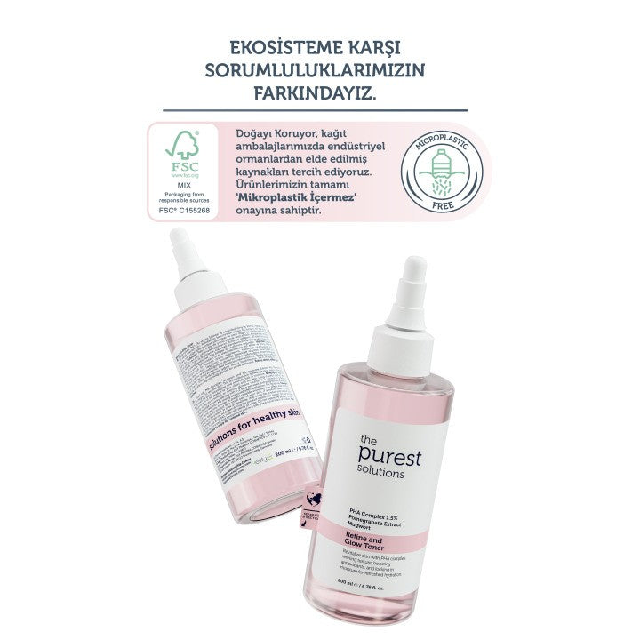 The Purest Solutions Refine and Glow Toner – 200ml | ذا بيورست سولوشنز تونر مقشر لطيف لتنعيم وإشراقة البشرة – 200 مل