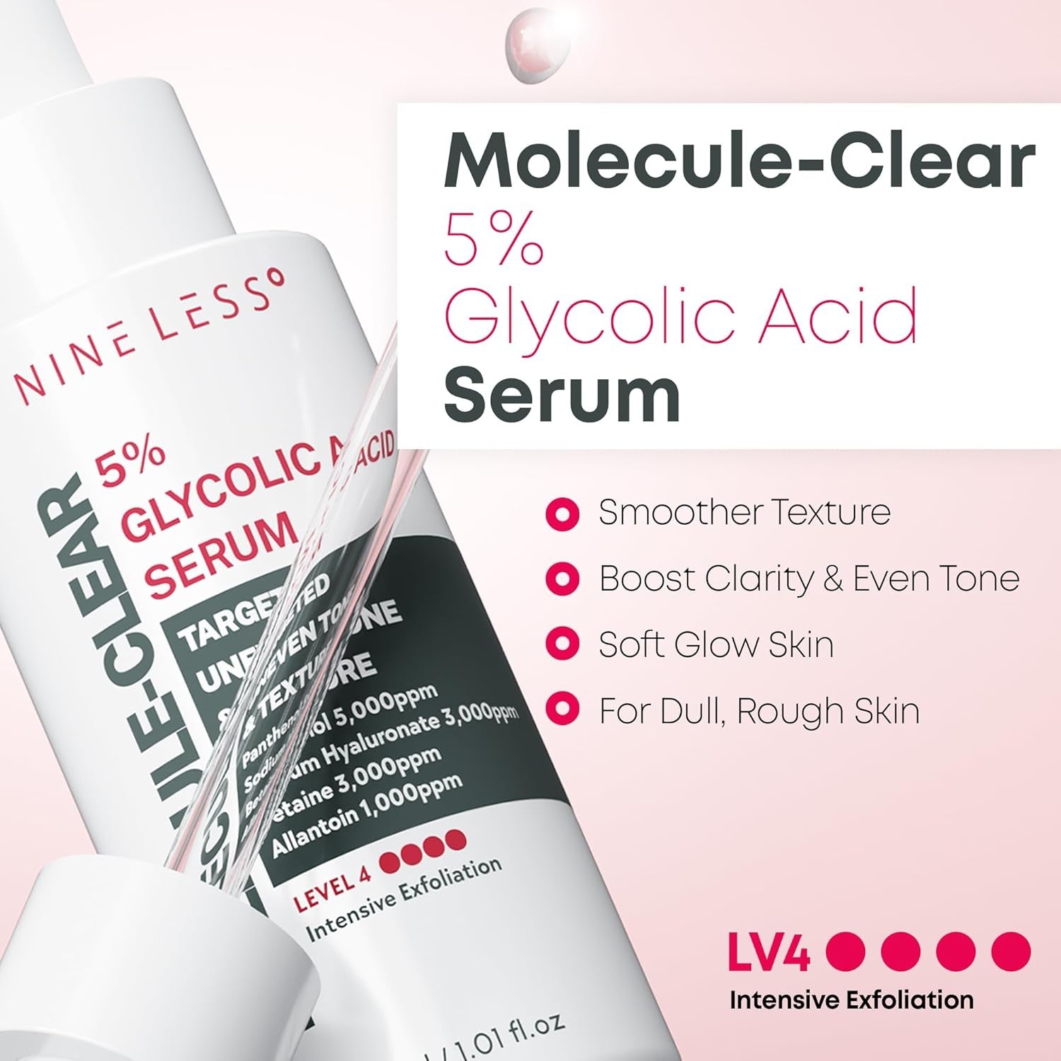 سيروم 5% حمض الجليكوليك لتجديد وتنعيم البشرةNINE LESS Molecule-Clear 5% Glycolic Acid Serum 30ml