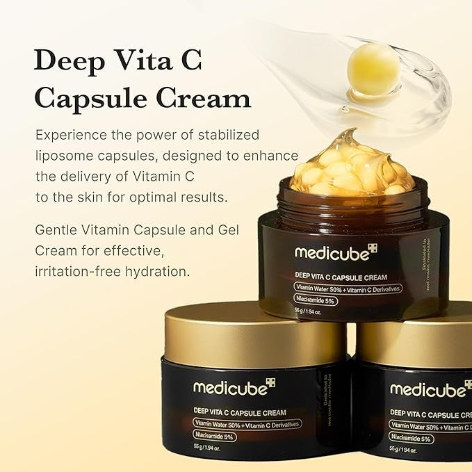 Medicube Deep Vita C Capsule Cream - 55g | ميدي كيوب كريم للوجه بالفيتامين سي - 55 غ
