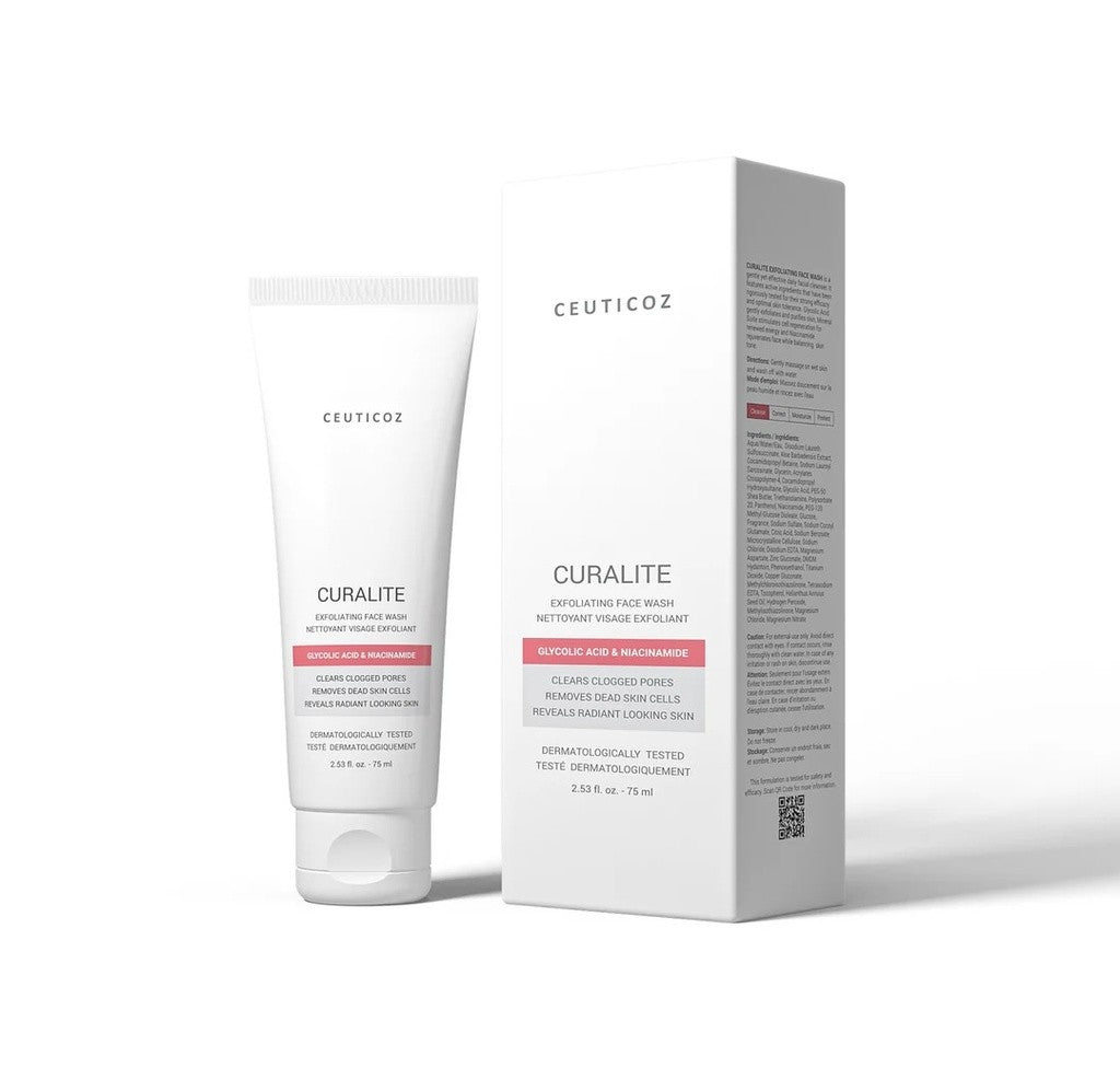 Ceuticoz/ CURALITE - Face Wash 75ml: سيتيكوز غسول الوجه المقشر