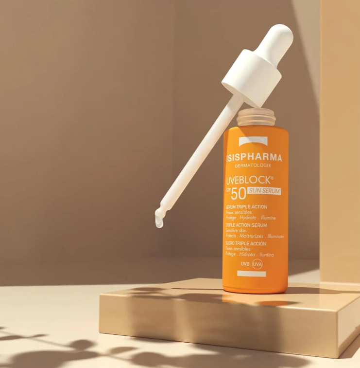 ISISPHARMA Uveblock SPF50 Sun Serum 28ml اس اس فارما سيروم واقي من اشعة الشمس يرطب ويعزز اشراقة البشرة