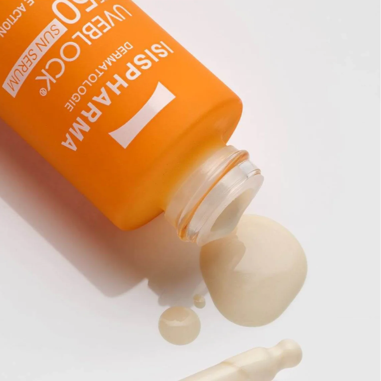 ISISPHARMA Uveblock SPF50 Sun Serum 28ml اس اس فارما سيروم واقي من اشعة الشمس يرطب ويعزز اشراقة البشرة