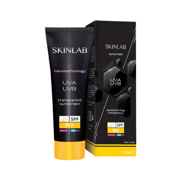 SKINLAB SPF 50 Sunscreen UVA UVB Transparent - 100ml | سكين لاب واقي شمسي شفاف مع عامل حماية 50 - 100 مل